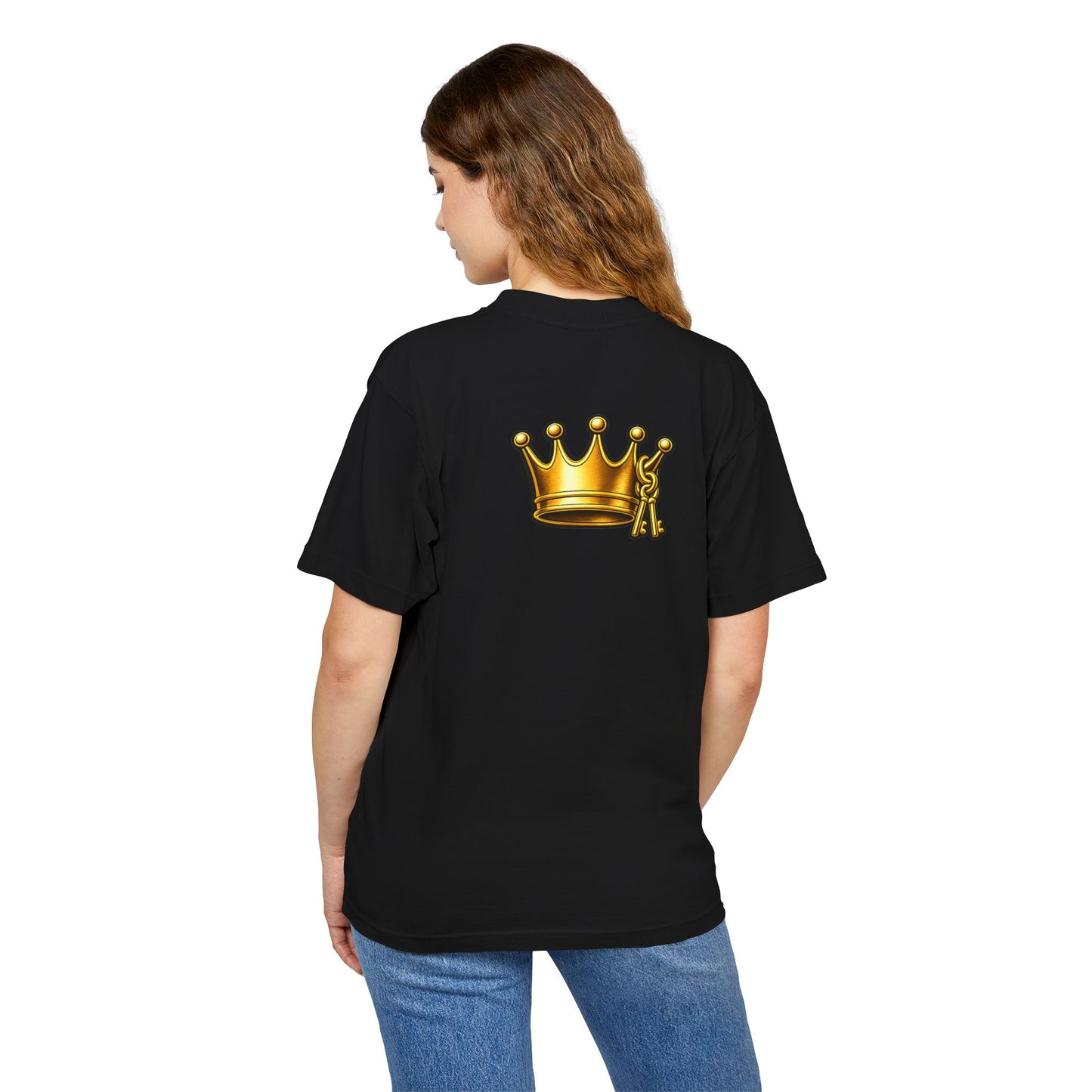 Kai Script Tee with Gold Crown Chest Logo — Urban Streetwear T‑Shirt