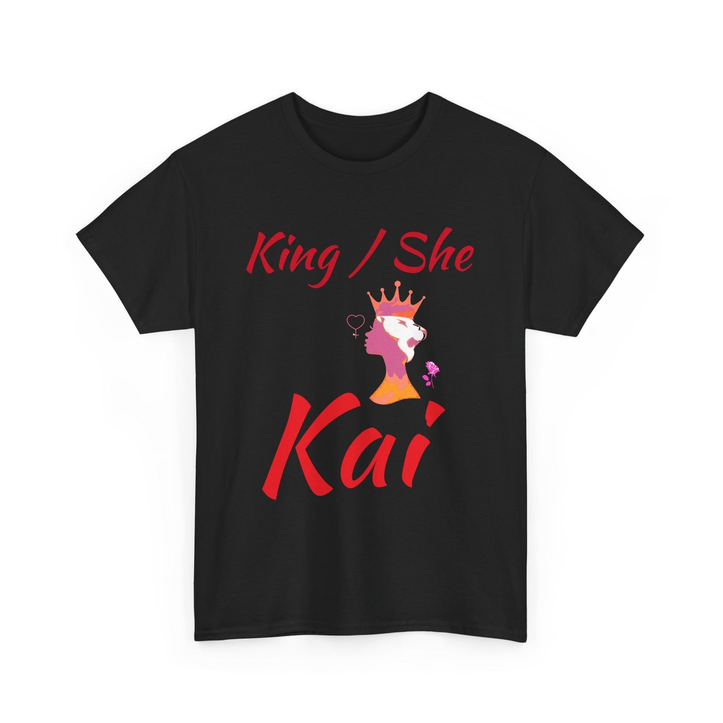 Unisex Cotton Tee - King / She T-Shirt, Gender Expression Tee, Pride Apparel, Bold Statement Shirt, Gift for LGBTQ+, Everyday Casual Wear