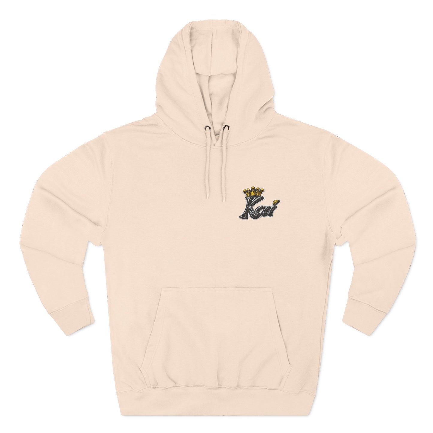Crowned Cat Embroidered Hoodie — Small Chest Logo Fleece Hoodie