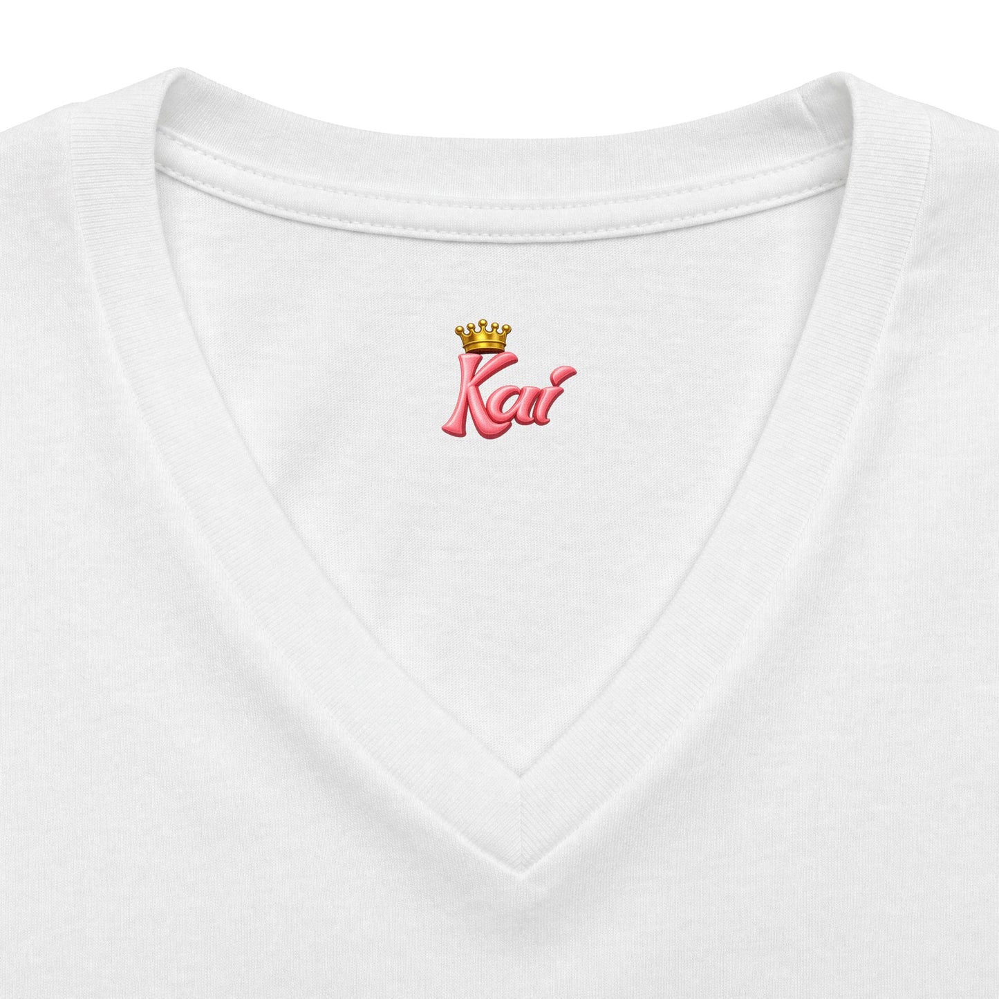 Women's V-Neck Tee — Gold Crown Graphic