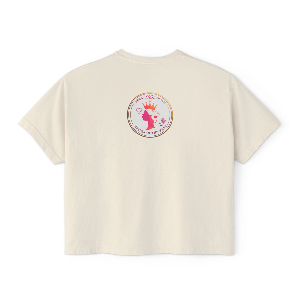 Empress State Kai Boxy Tee — Gold Crown Logo Women's Cropped T‑Shirt