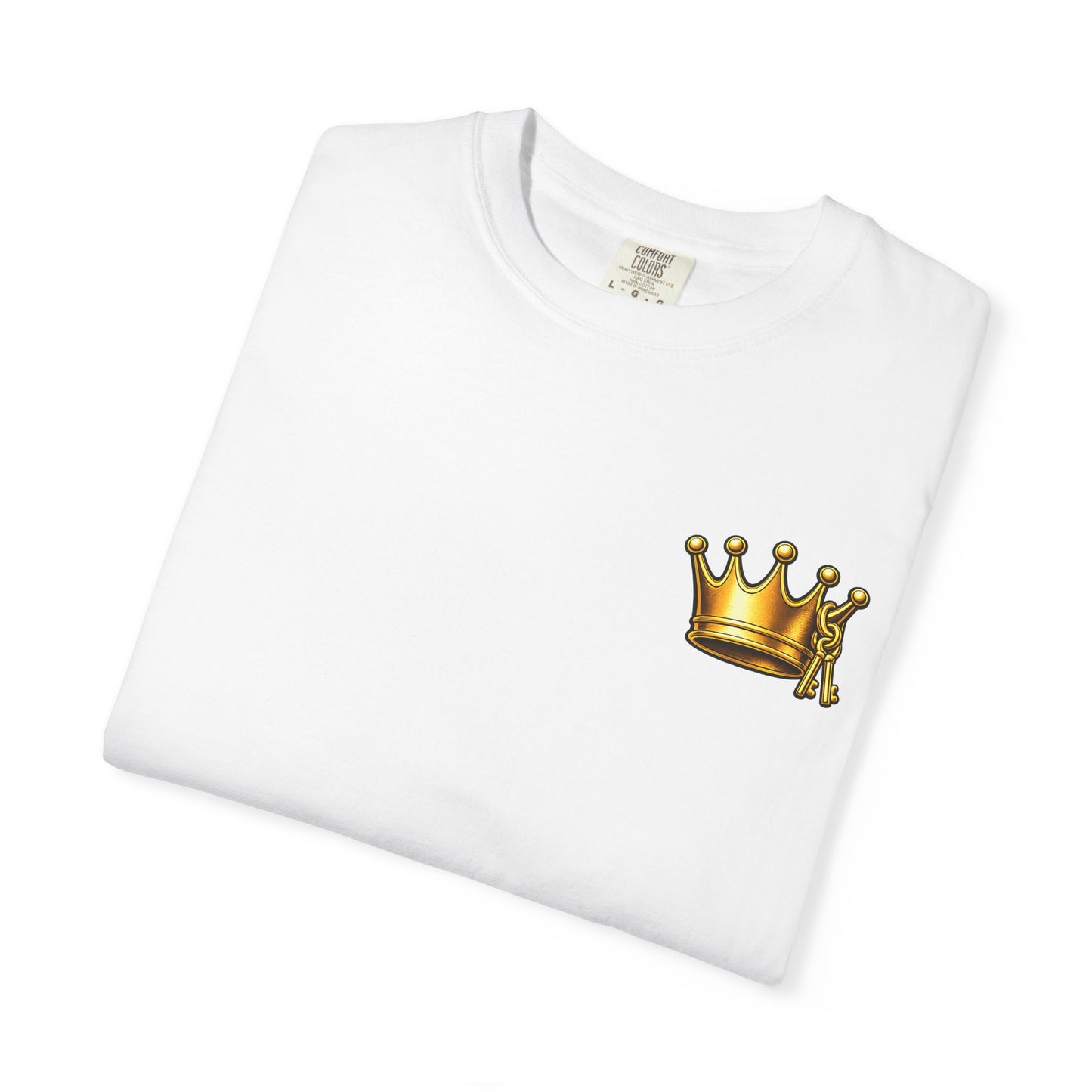 Crown Chest Graphic T-Shirt — Small Gold Crown Tee