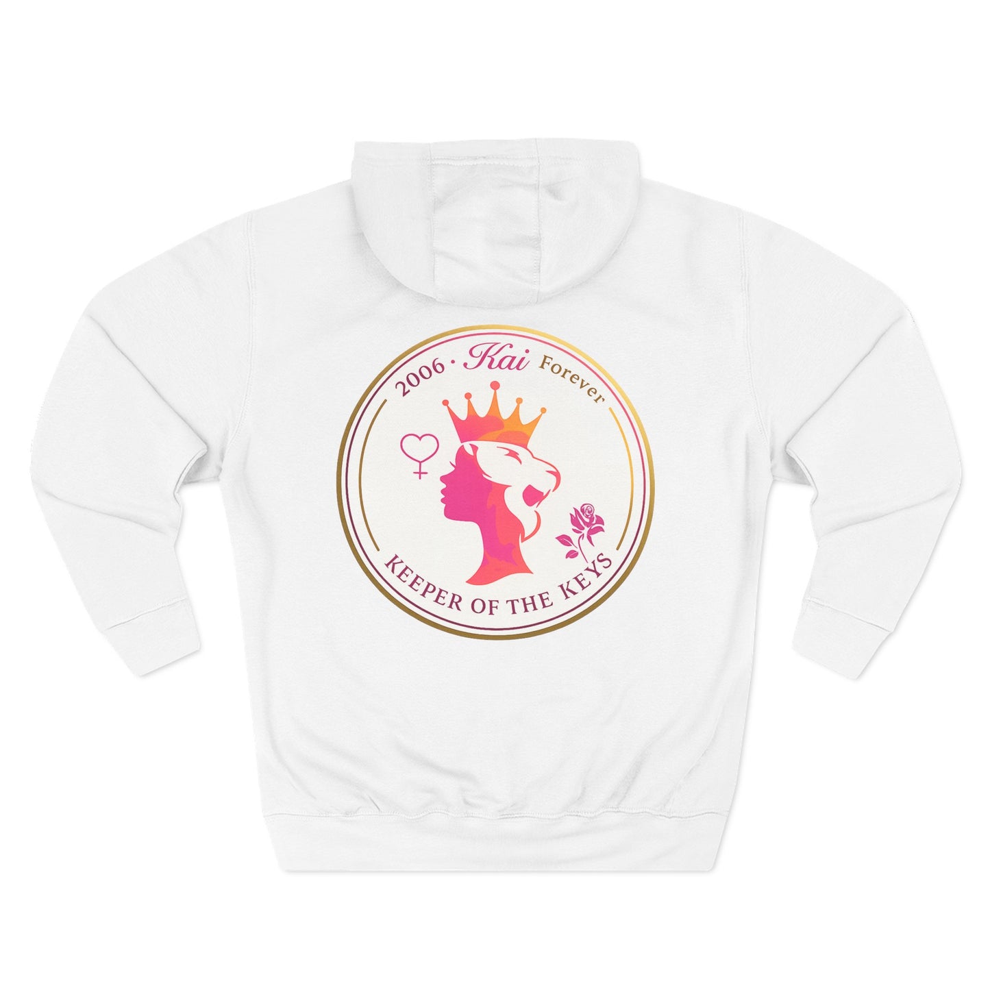 Keeper of the Keys Crown Hoodie — Personalized Memorial Lion Crest Fleece Hooded Sweatshirt