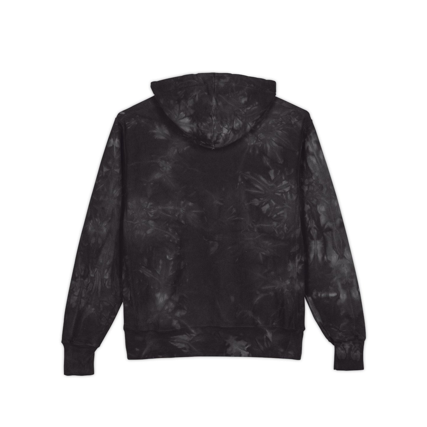 Black Tie-Dye Hoodie with Yellow 'Kat' Embroidery – Champion Style