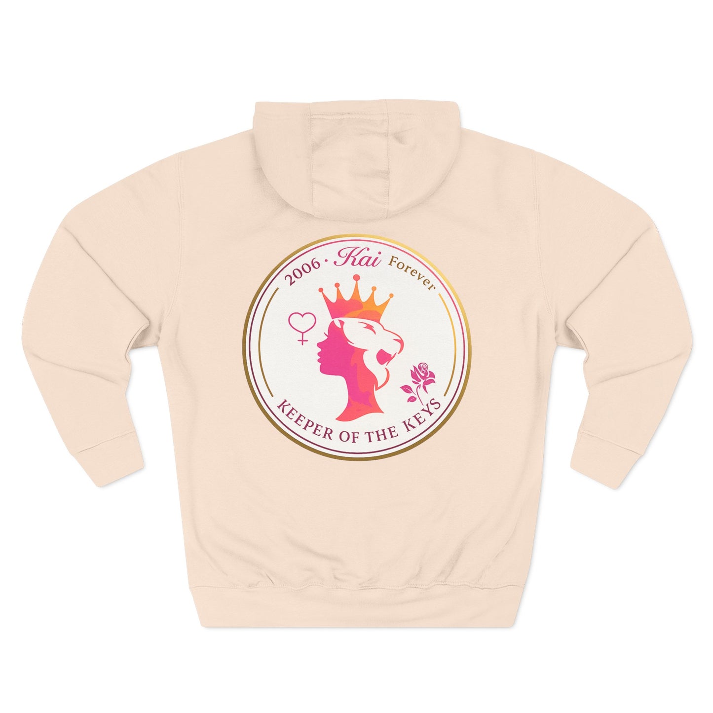 Keeper of the Keys Crown Hoodie — Personalized Memorial Lion Crest Fleece Hooded Sweatshirt