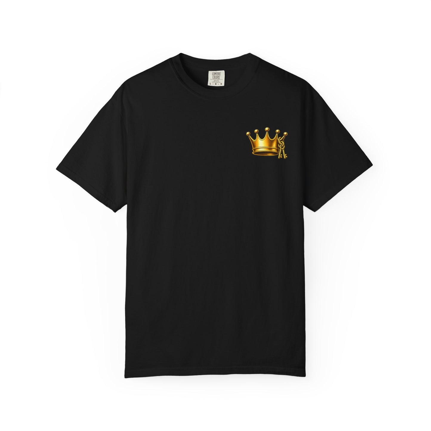 Crown Chest Graphic T-Shirt — Small Gold Crown Tee