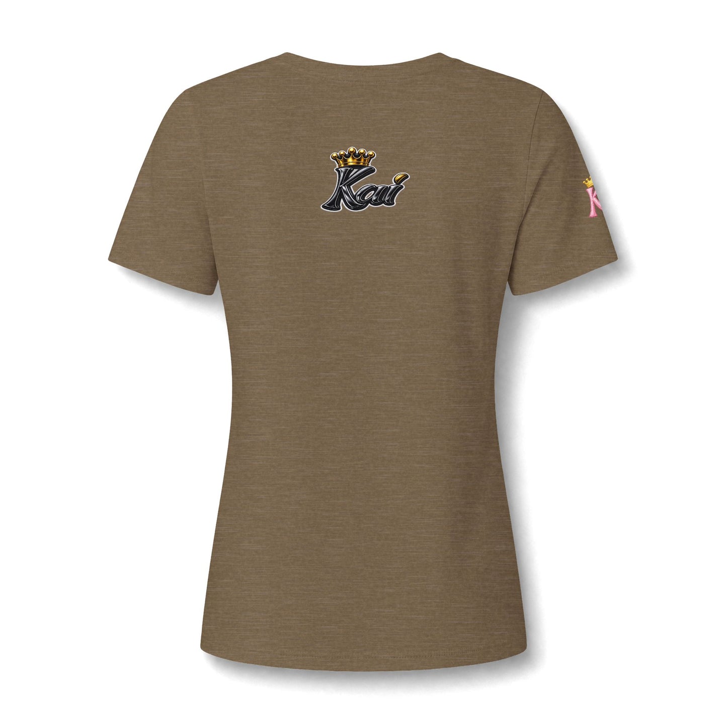 Women's V-Neck Tee — Gold Crown Graphic