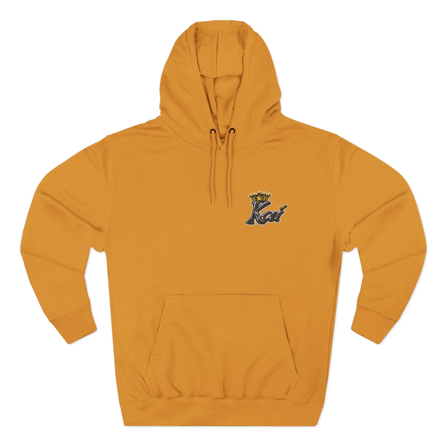 Crowned Cat Embroidered Hoodie — Small Chest Logo Fleece Hoodie