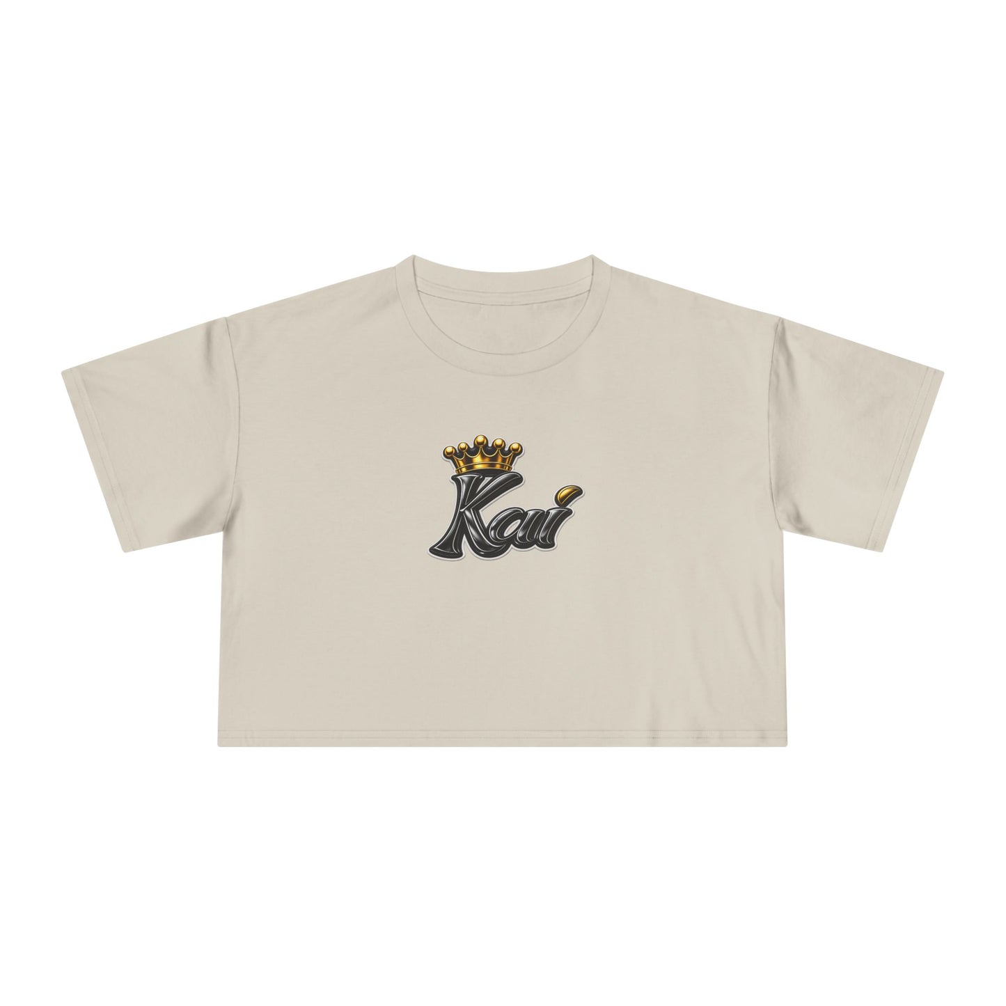 Keeper of the Keys Crop Tee — 'Kai' Crowned Monogram Feminine Graphic