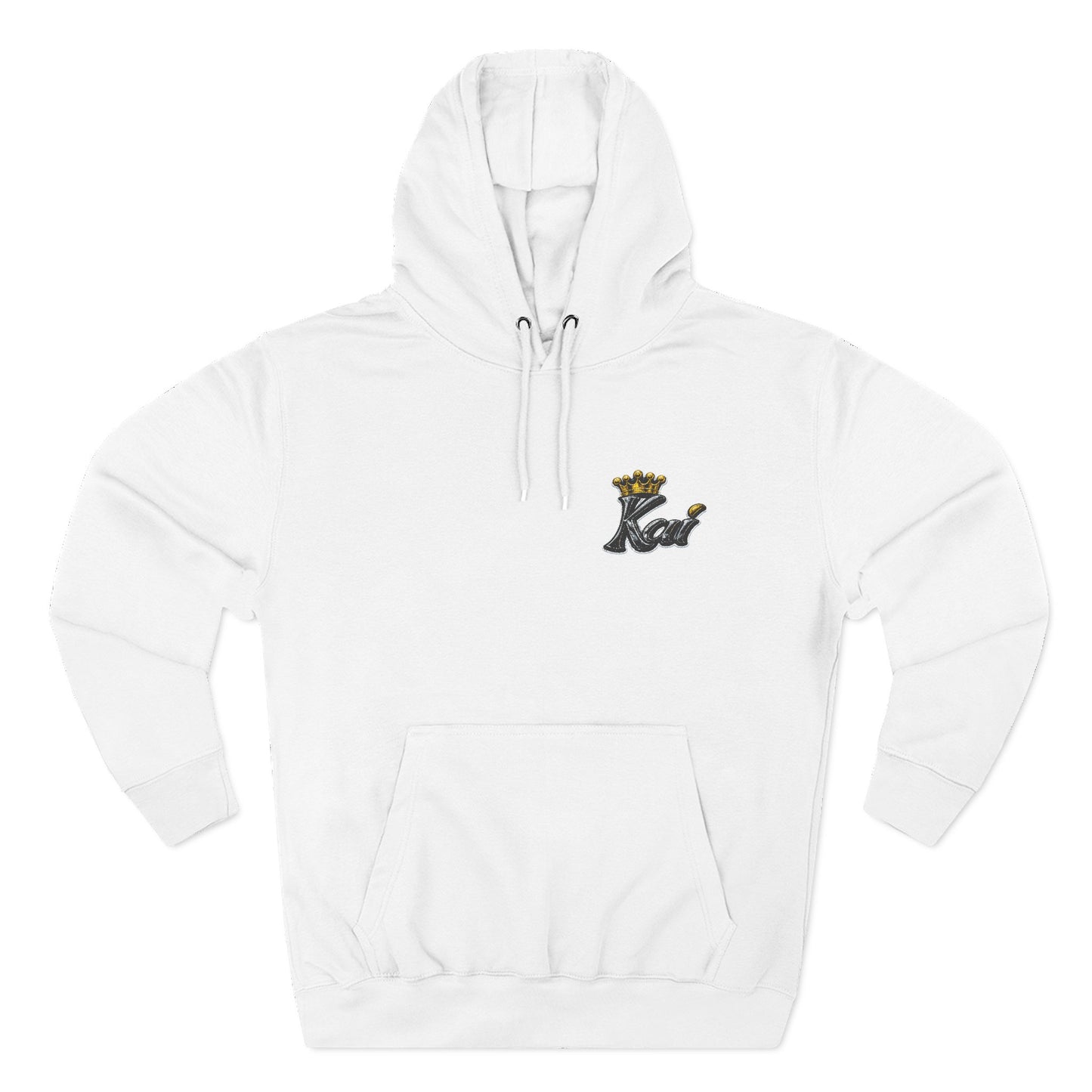 Crowned Cat Embroidered Hoodie — Small Chest Logo Fleece Hoodie