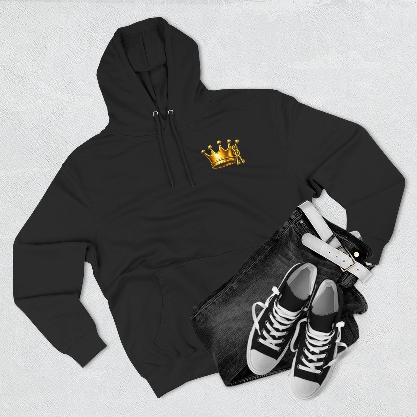 Keeper of the Keys Crown Hoodie — Personalized Memorial Lion Crest Fleece Hooded Sweatshirt