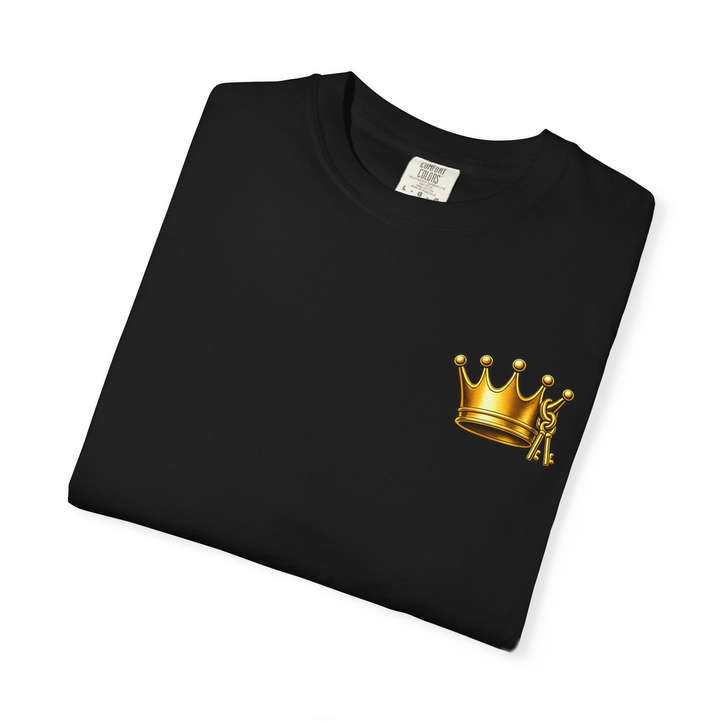 Crown Chest Graphic T-Shirt — Small Gold Crown Tee