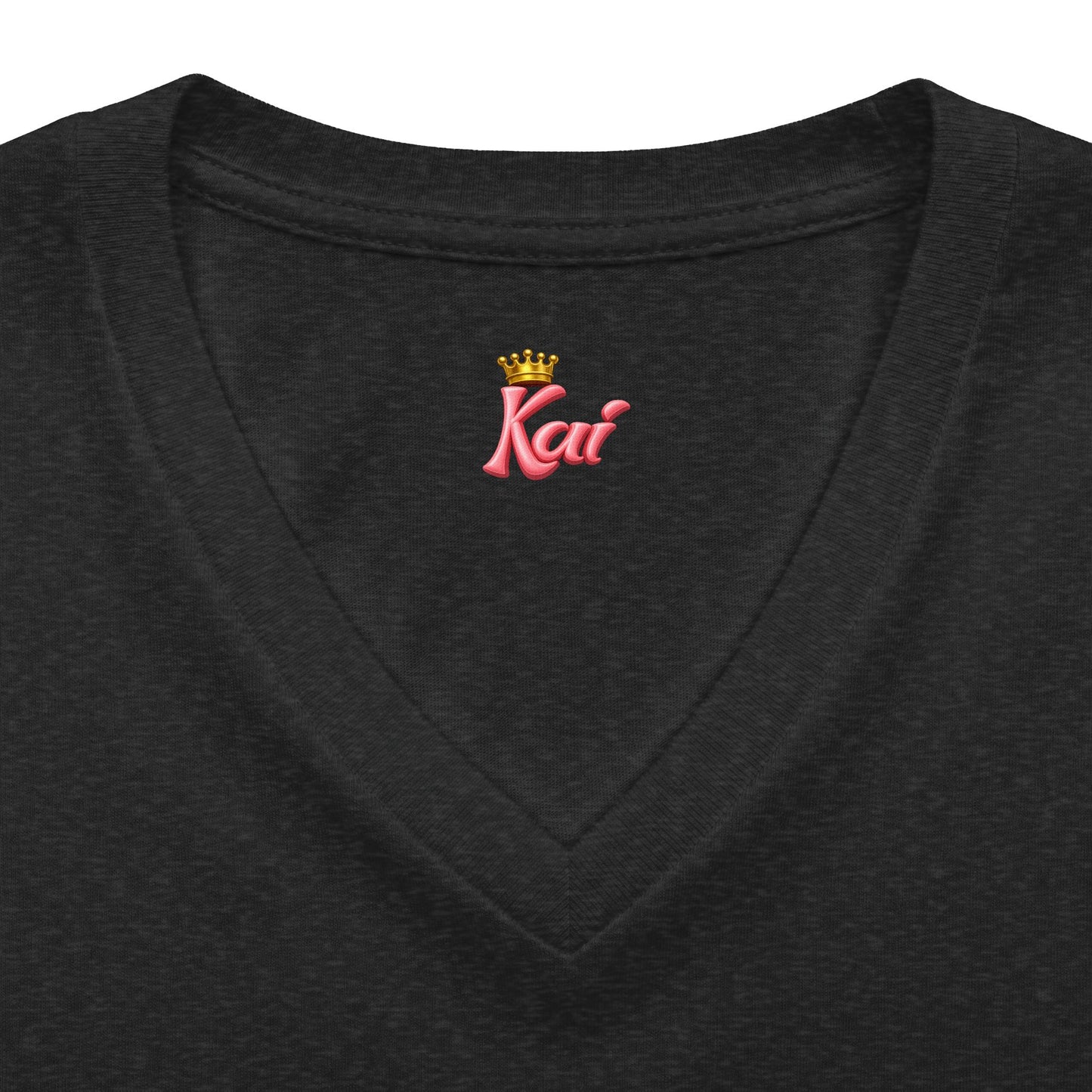 Women's V-Neck Tee — Gold Crown Graphic