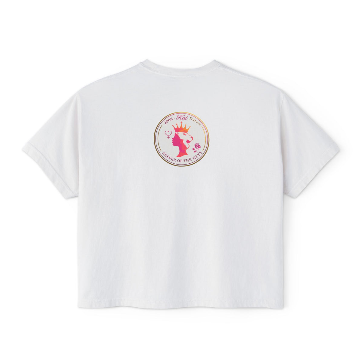 Empress State Kai Boxy Tee — Gold Crown Logo Women's Cropped T‑Shirt