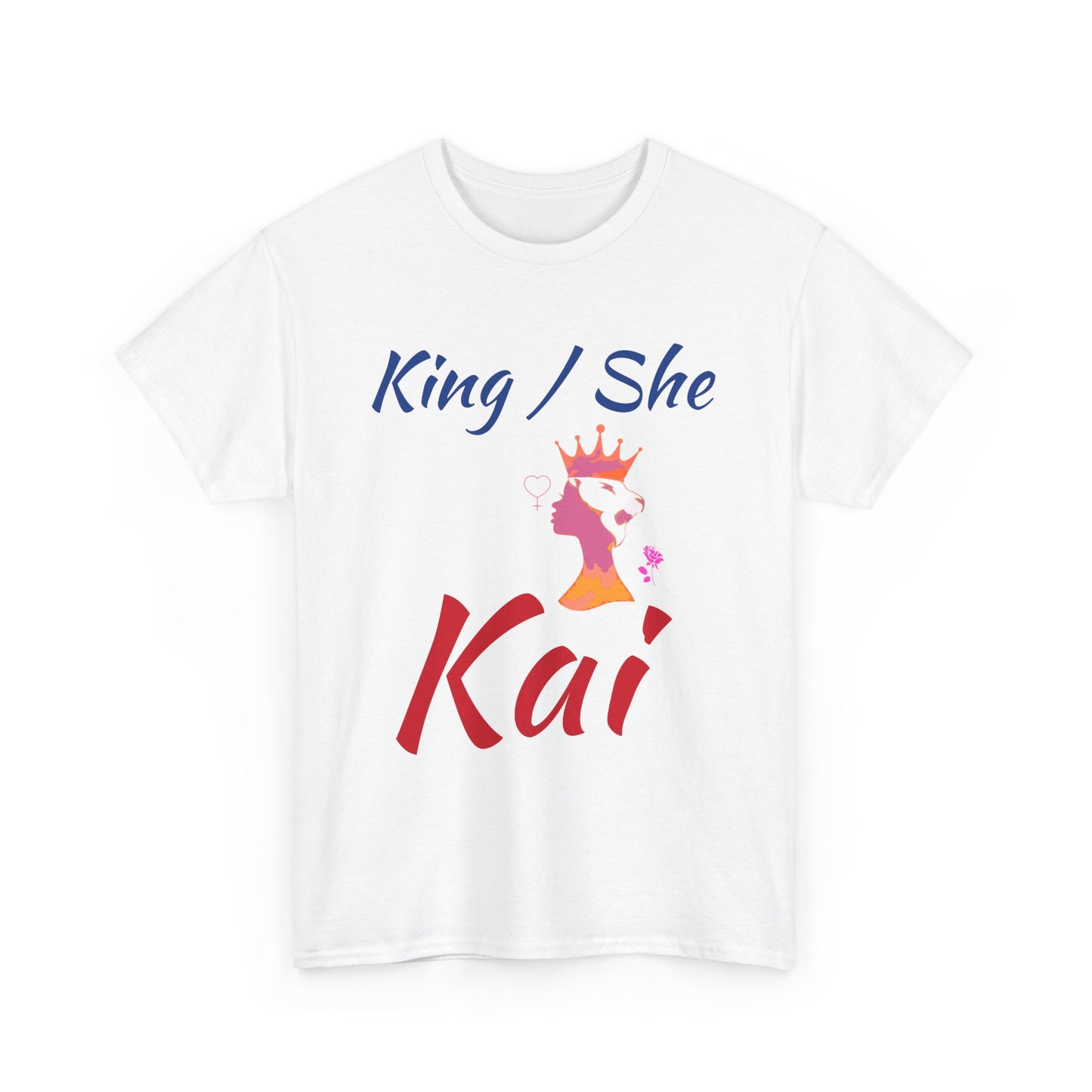 Unisex Cotton Tee - King / She T-Shirt, Gender Expression Tee, Pride Apparel, Bold Statement Shirt, Gift for LGBTQ+, Everyday Casual Wear