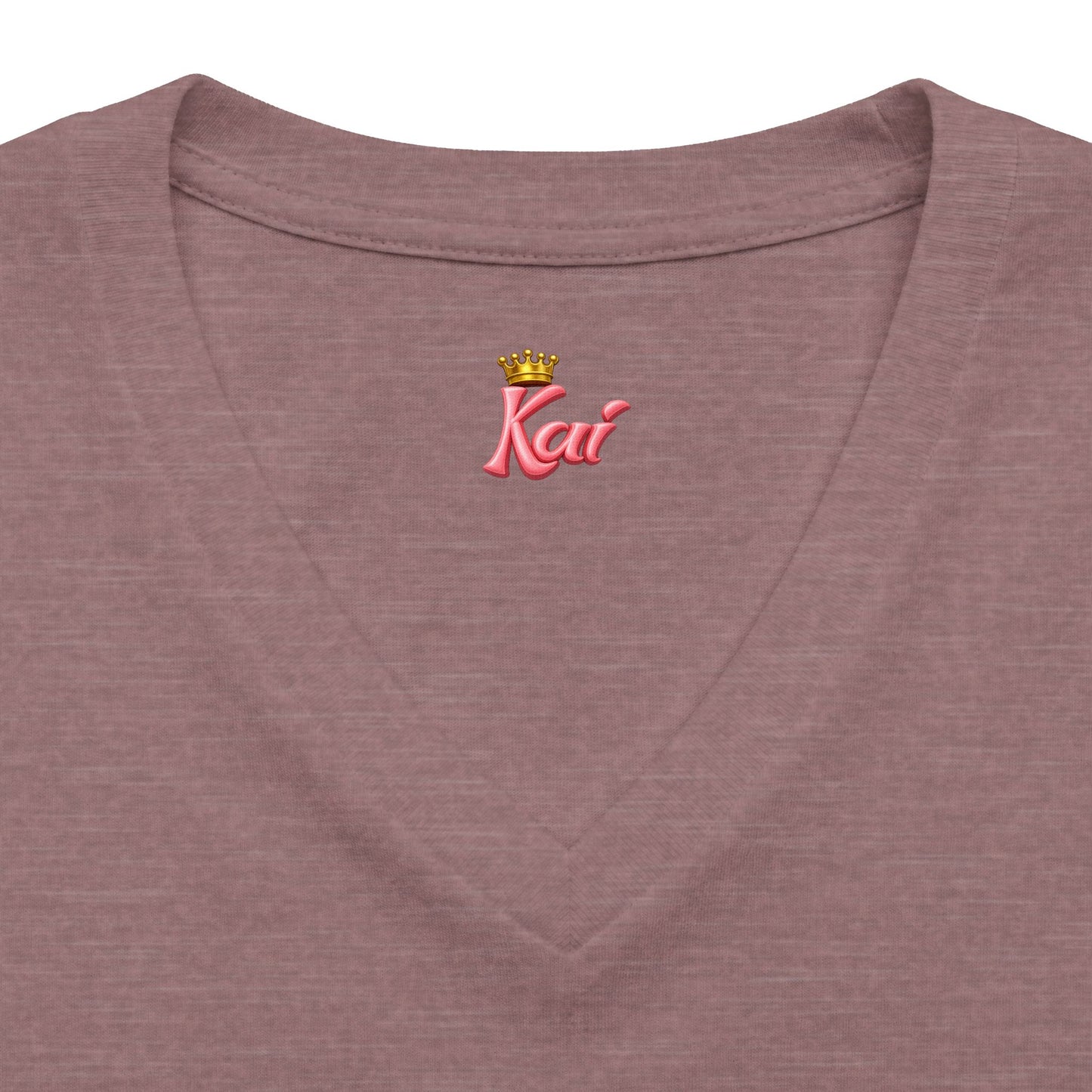 Women's V-Neck Tee — Gold Crown Graphic