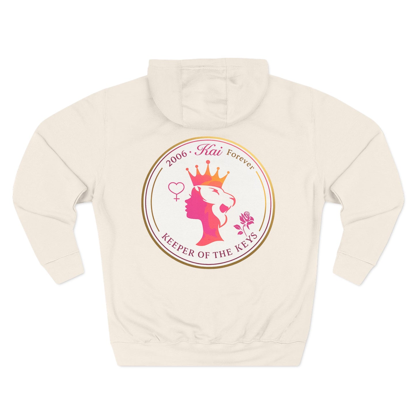 Keeper of the Keys Crown Hoodie — Personalized Memorial Lion Crest Fleece Hooded Sweatshirt