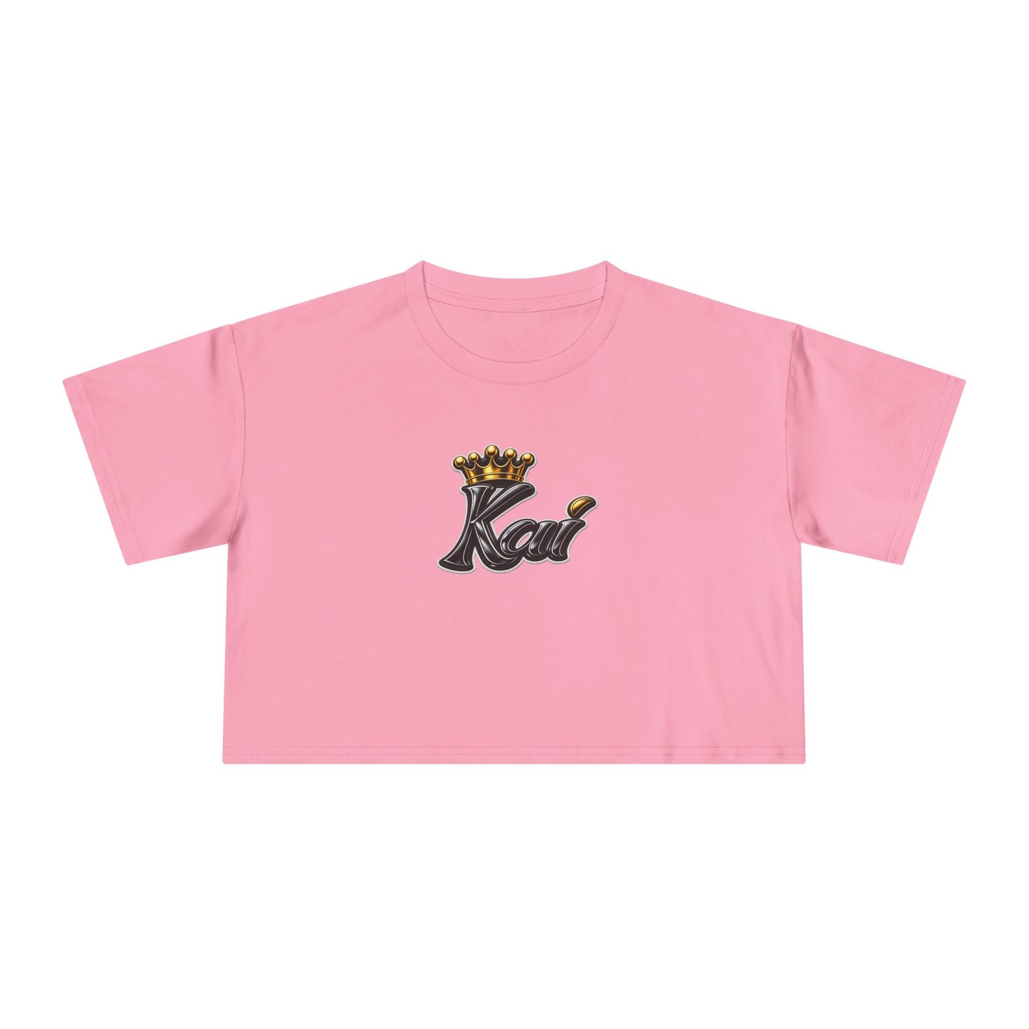 Keeper of the Keys Crop Tee — 'Kai' Crowned Monogram Feminine Graphic