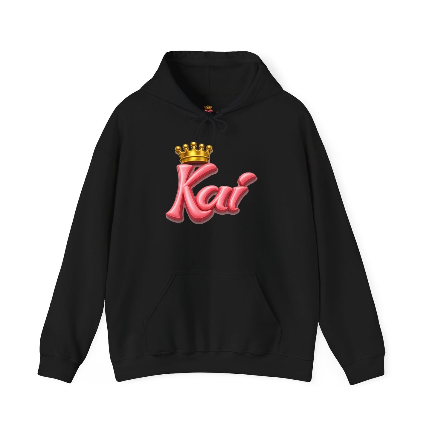 Kai Crown Hoodie — Pink Script Name Pullover