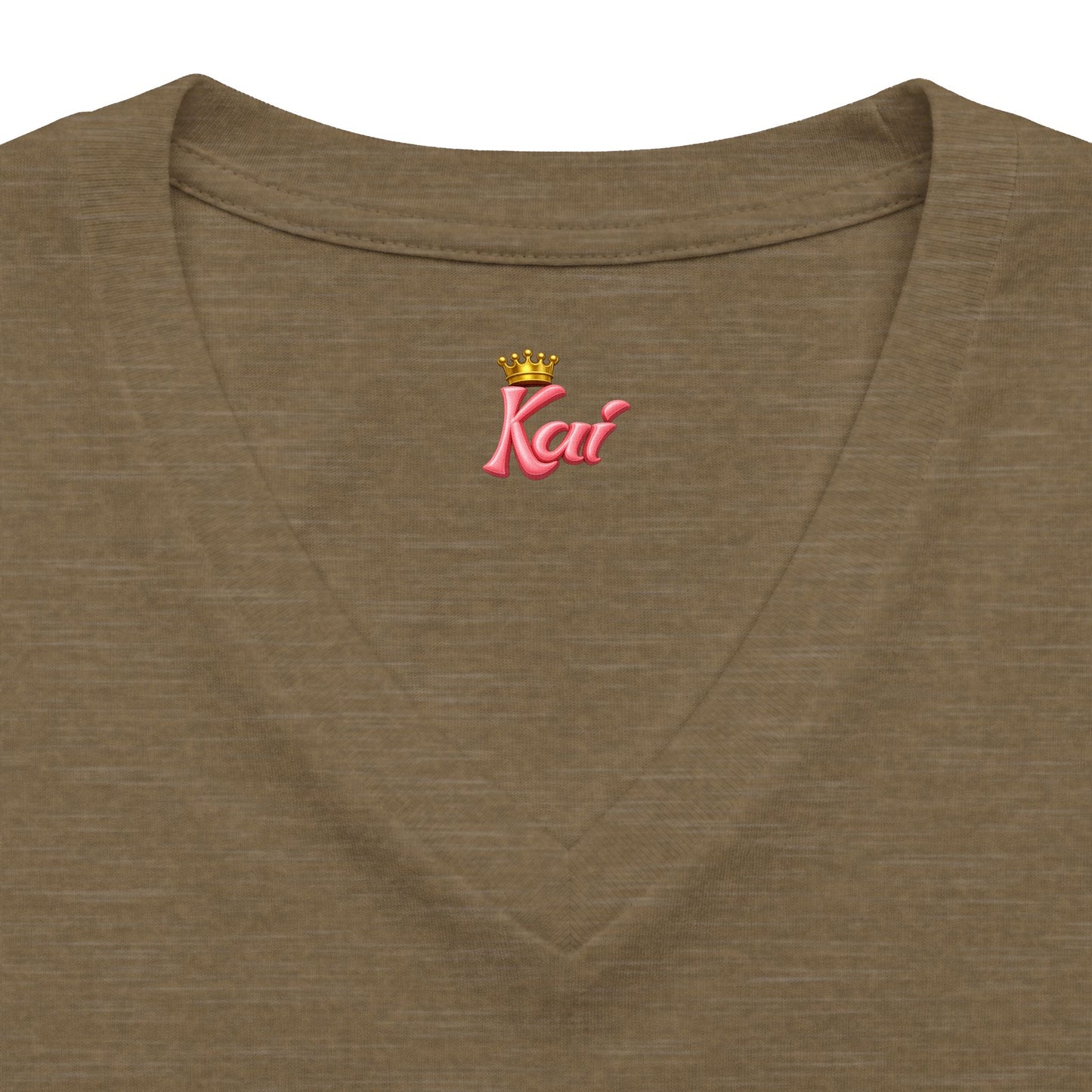 Women's V-Neck Tee — Gold Crown Graphic