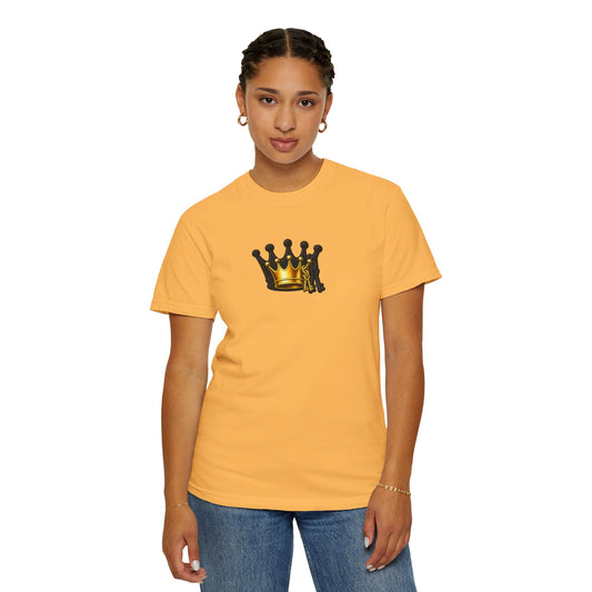 Crown Chest Graphic T-Shirt — Small Gold Crown Tee