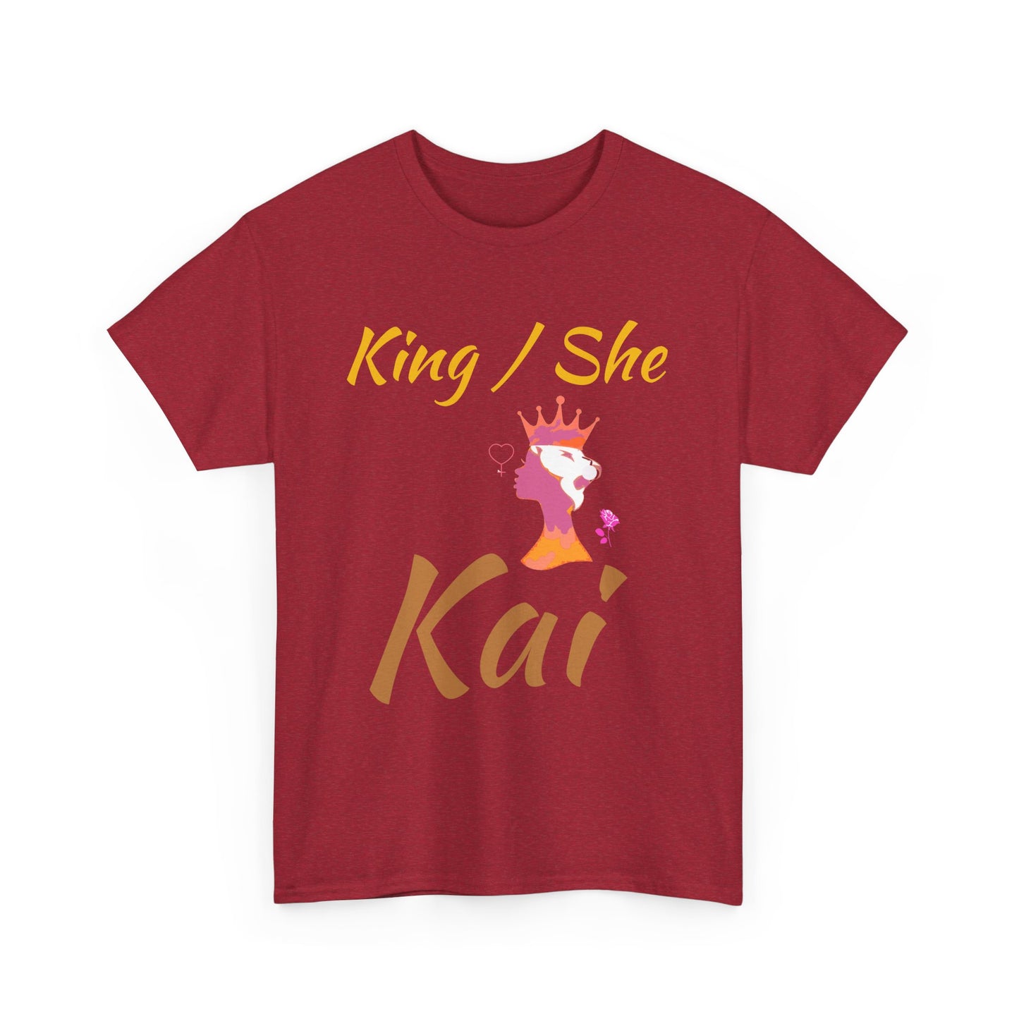 Unisex Cotton Tee - King / She T-Shirt, Gender Expression Tee, Pride Apparel, Bold Statement Shirt, Gift for LGBTQ+, Everyday Casual Wear